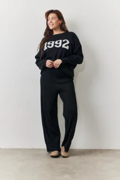 Clearance In The Style Rib Knit Wide Leg Co Ord Trouser