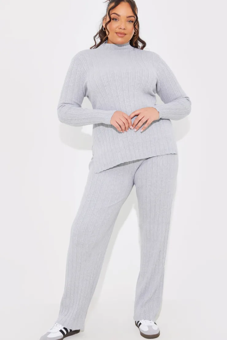 Discount In The Style Rib Knitted Co Ord Trouser