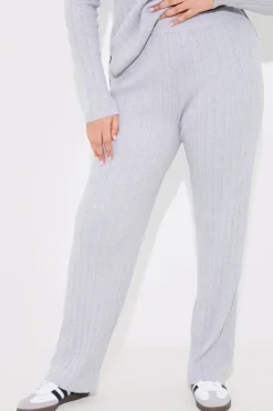 Discount In The Style Rib Knitted Co Ord Trouser