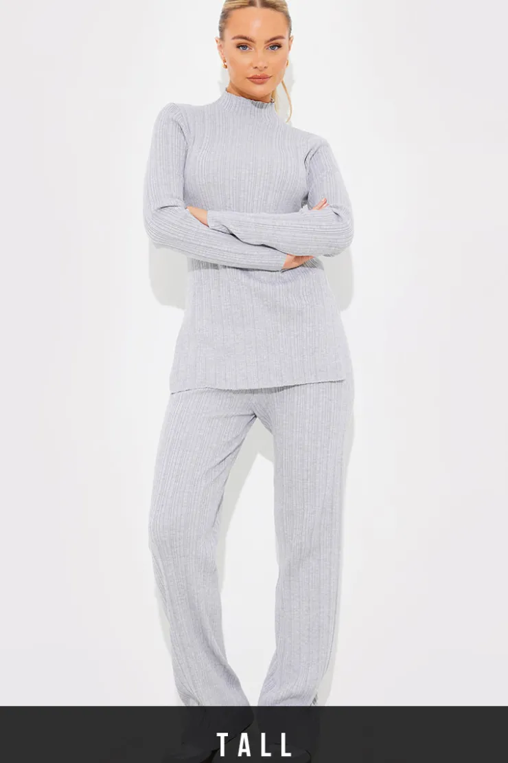 Discount In The Style Rib Knitted Co Ord Trouser