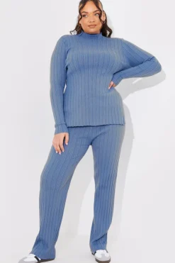 Discount In The Style Rib Knitted Co Ord Trouser