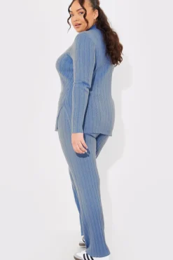 Discount In The Style Rib Knitted Co Ord Trouser