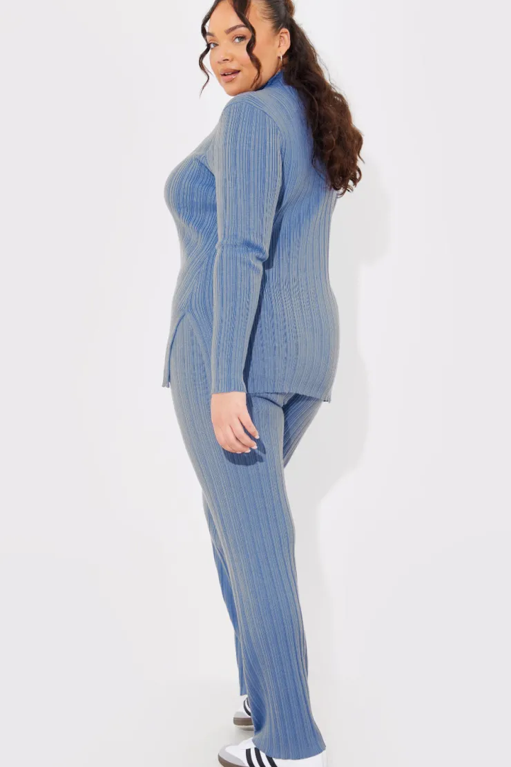Discount In The Style Rib Knitted Co Ord Trouser