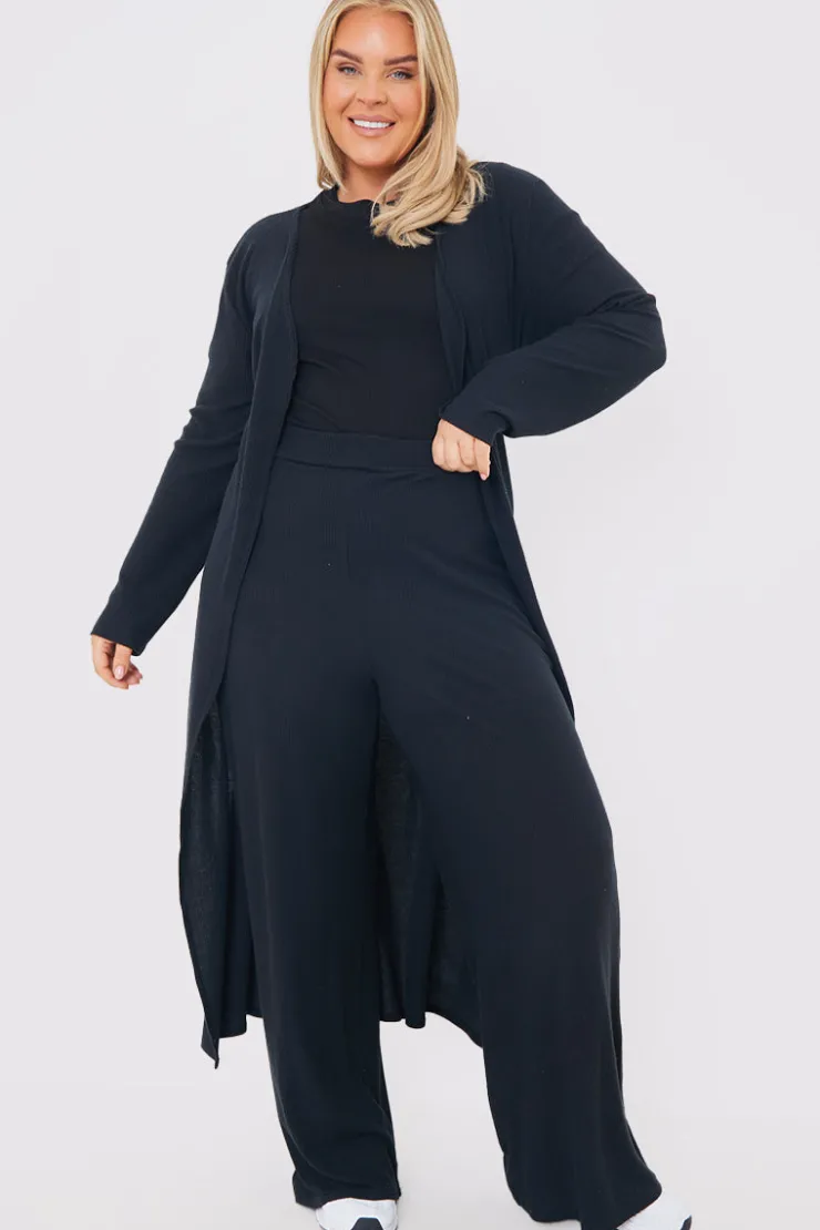 Clearance In the Style Rib Wide Leg Trousers