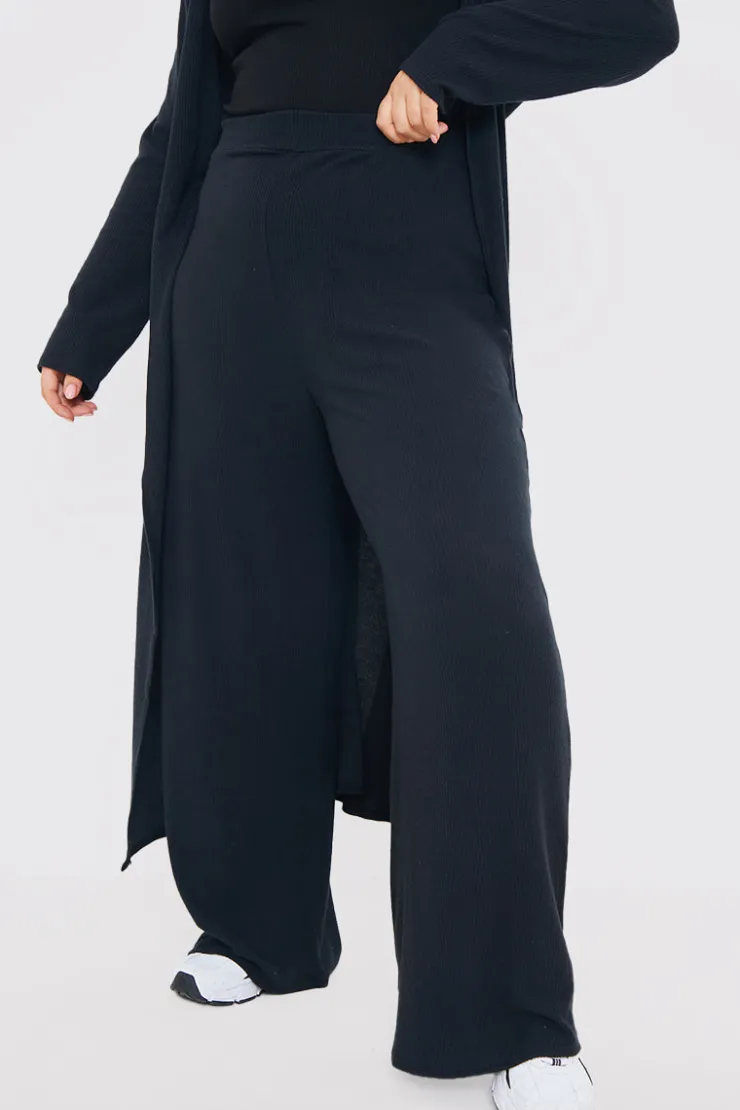 Clearance In the Style Rib Wide Leg Trousers