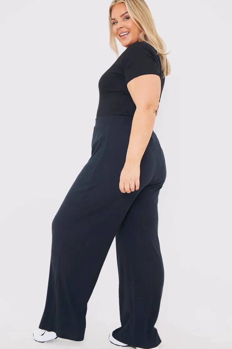 Clearance In the Style Rib Wide Leg Trousers