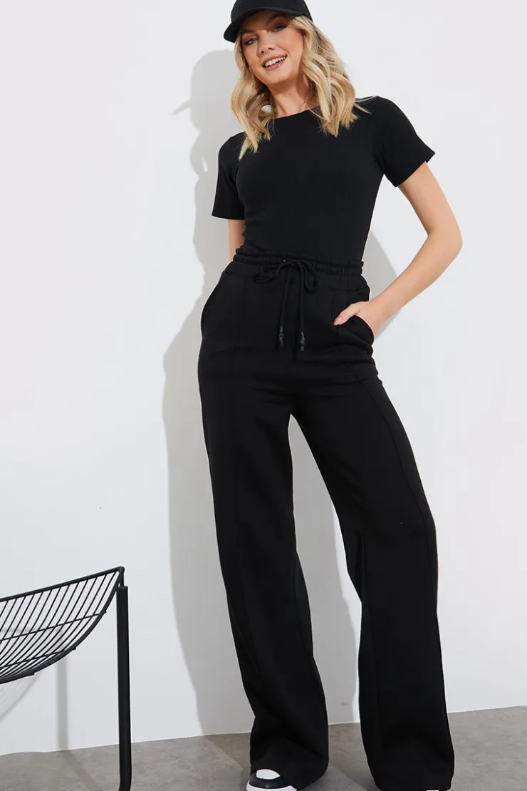 Sale Fits Ribbed Crew Neck Short Sleeve Bodysuit