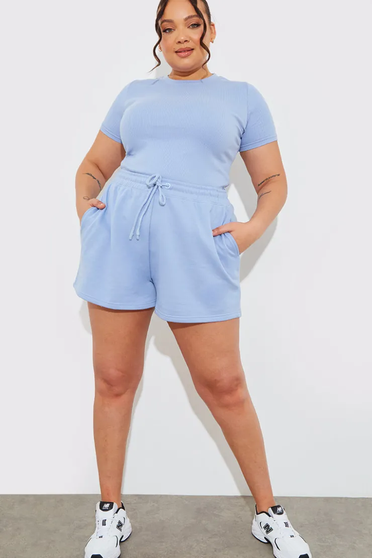 Sale Fits Ribbed Crew Neck Short Sleeve Bodysuit
