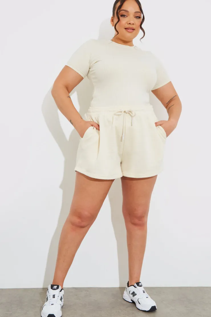 Sale Fits Ribbed Crew Neck Short Sleeve Bodysuit