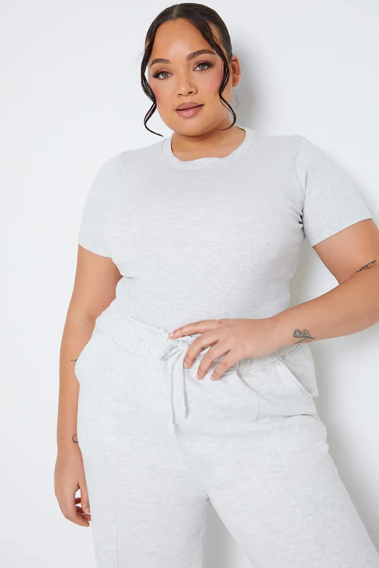 Sale Fits Ribbed Crew Neck Short Sleeve Bodysuit
