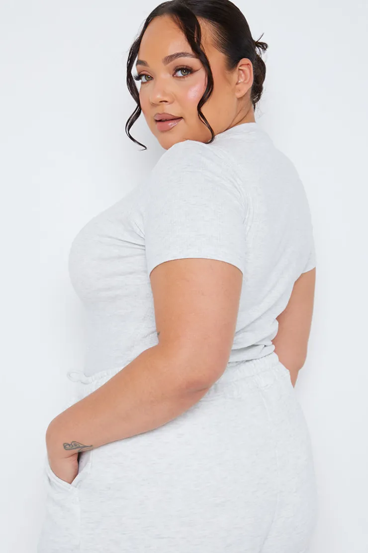 Sale Fits Ribbed Crew Neck Short Sleeve Bodysuit