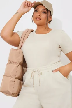 Sale Fits Ribbed Crew Neck Short Sleeve Bodysuit