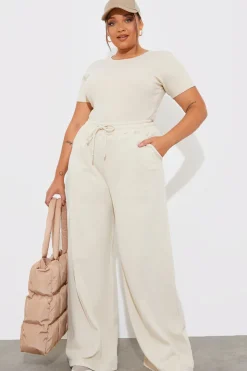 Sale Fits Ribbed Crew Neck Short Sleeve Bodysuit