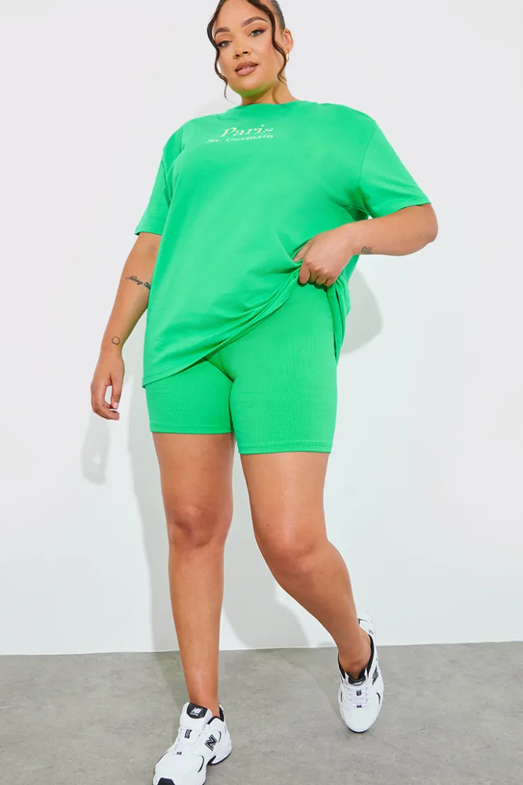 Hot In The Style Ribbed High Waisted Cycling Shorts