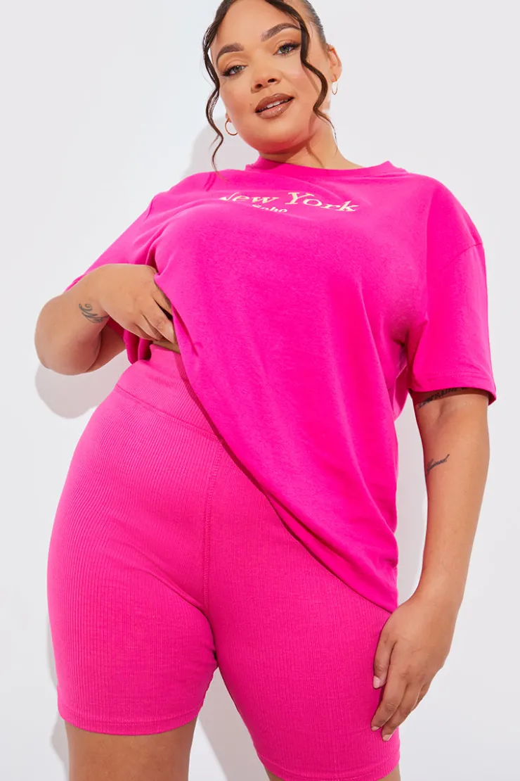 Hot In The Style Ribbed High Waisted Cycling Shorts