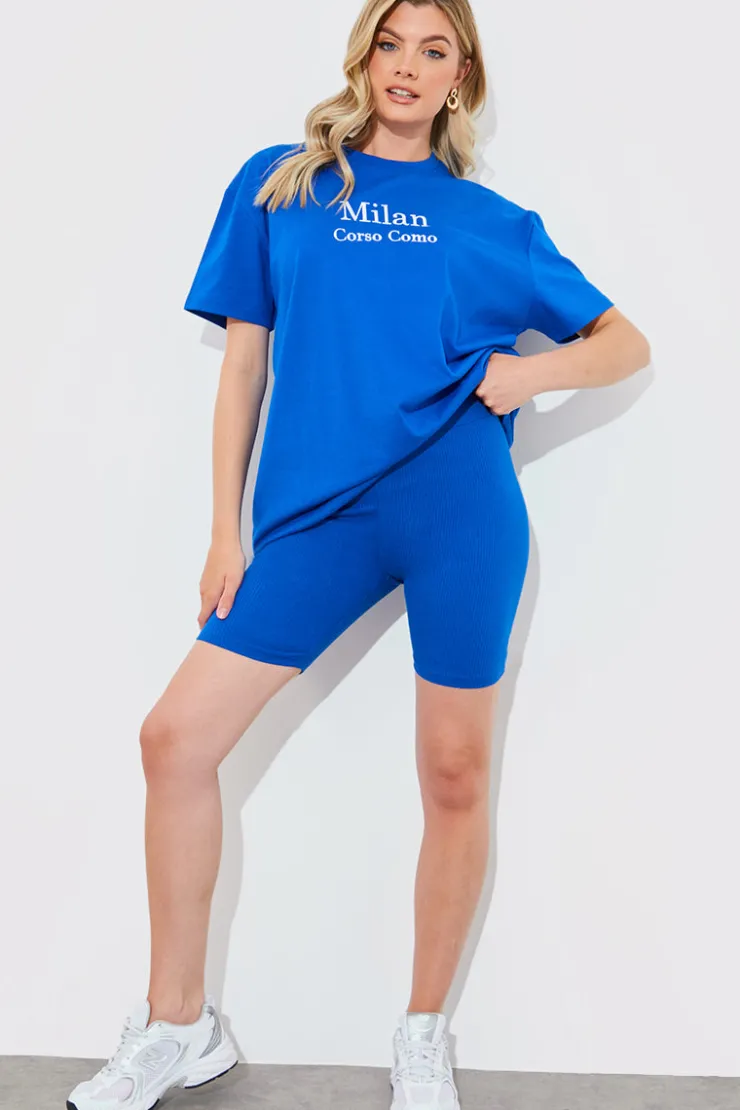 Hot In The Style Ribbed High Waisted Cycling Shorts