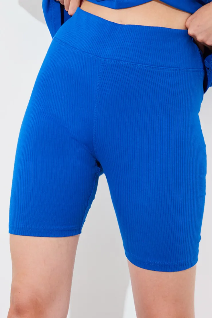 Hot In The Style Ribbed High Waisted Cycling Shorts