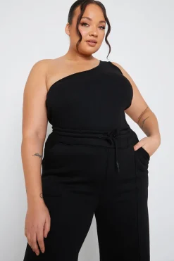 In The Style Ribbed One Shoulder Vest