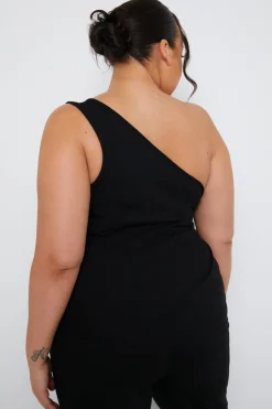 In The Style Ribbed One Shoulder Vest