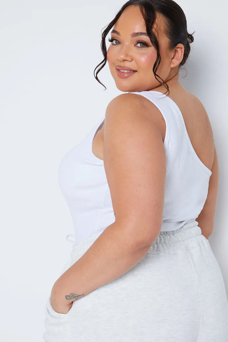 In The Style Ribbed One Shoulder Vest