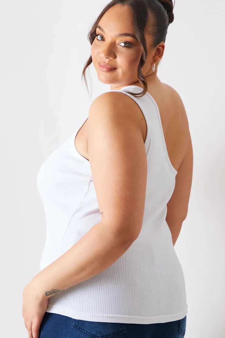 In The Style Ribbed One Shoulder Vest