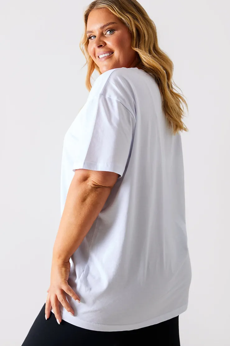 Outlet In The Style Ruched Longline Aysmmetric T-Shirt White