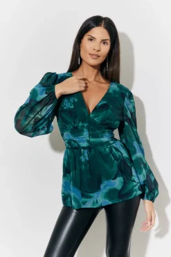 Sale In The Style Ruched Printed Blouse Multicoloured