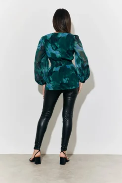 Sale In The Style Ruched Printed Blouse Multicoloured