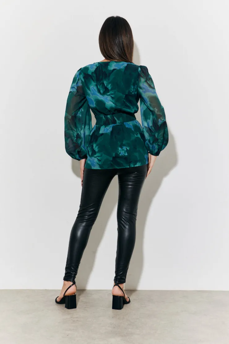 Sale In The Style Ruched Printed Blouse Multicoloured