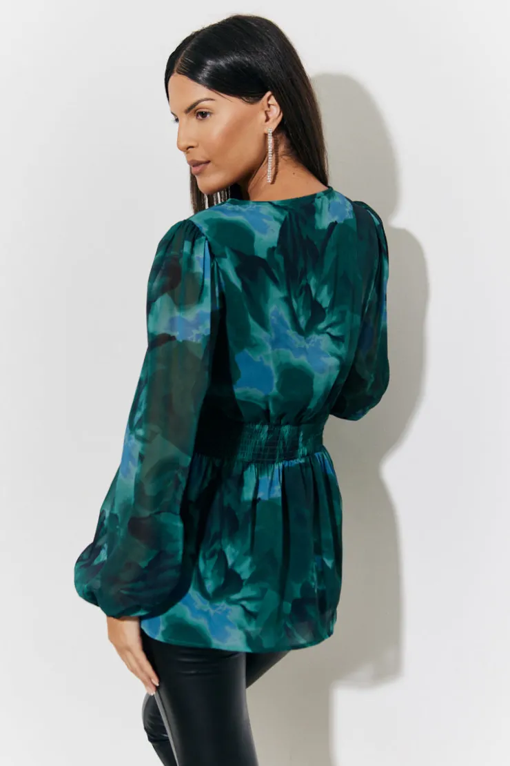 Sale In The Style Ruched Printed Blouse Multicoloured