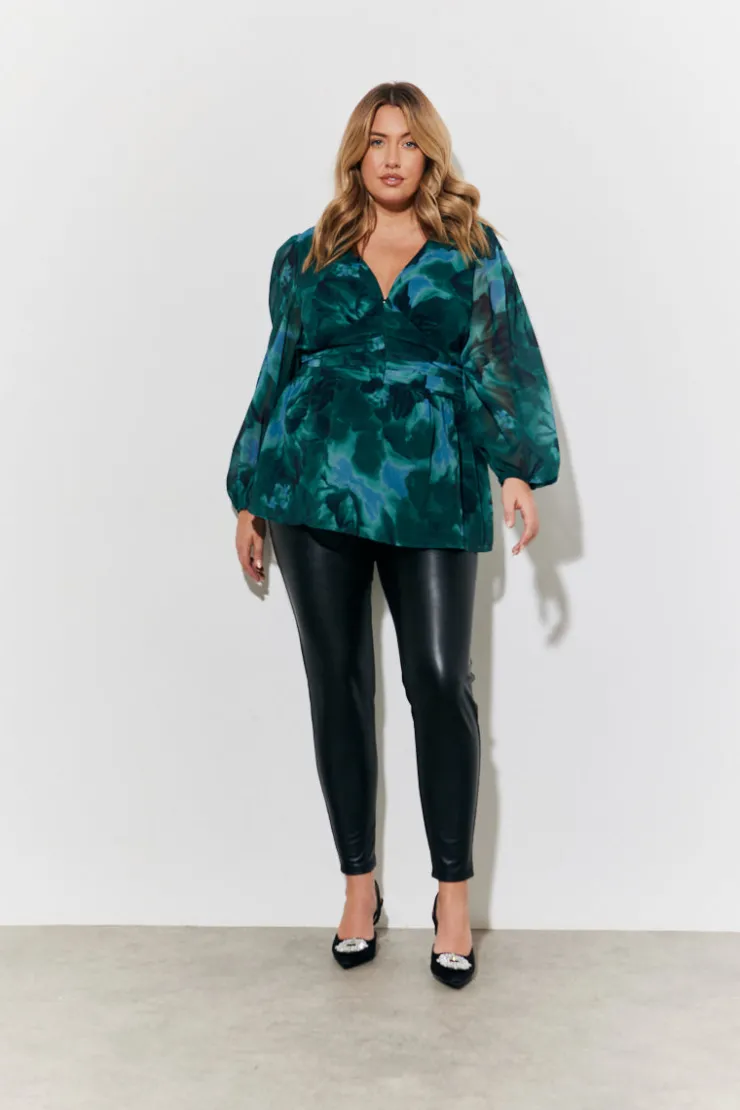 Sale In The Style Ruched Printed Blouse Multicoloured
