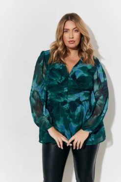 Sale In The Style Ruched Printed Blouse Multicoloured