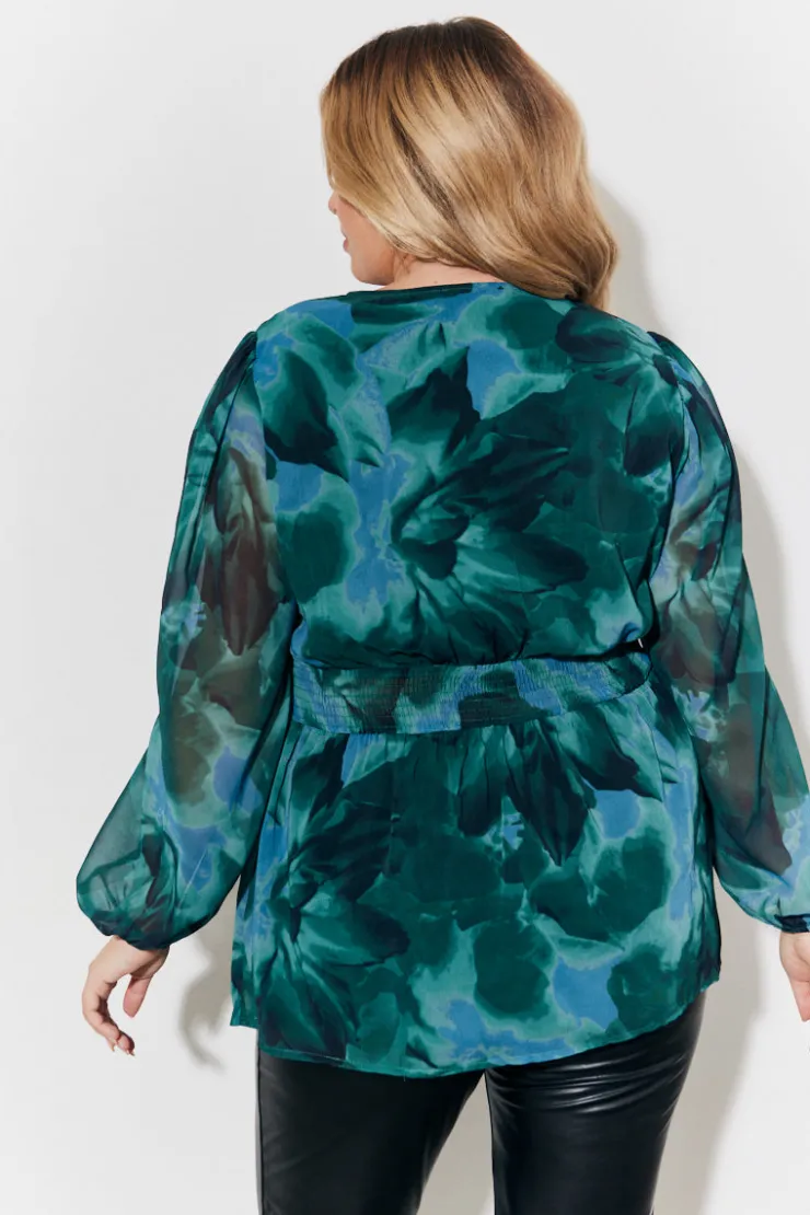 Sale In The Style Ruched Printed Blouse Multicoloured
