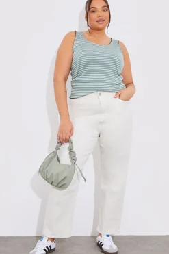 New In The Style Ruched Strap Grab Bag Green