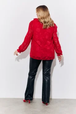 Online In the Style Ruffle Blouse Red