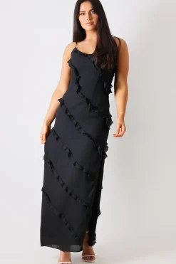 In the Style Ruffle Detail Maxi Dress