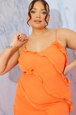 In the Style Ruffle Detail Maxi Dress