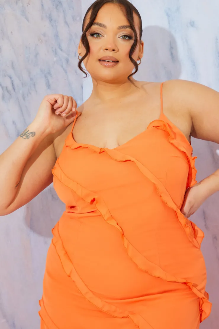 In the Style Ruffle Detail Maxi Dress