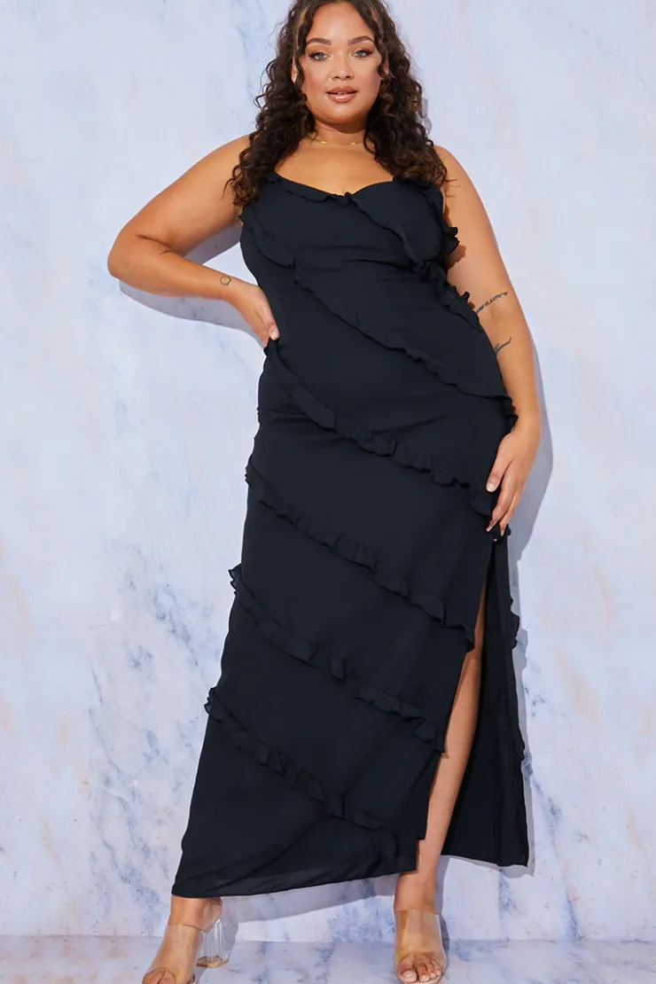 In the Style Ruffle Detail Maxi Dress