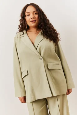 New In The Style Relaxed Blazer Sage