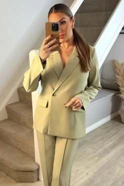 New In The Style Relaxed Blazer Sage