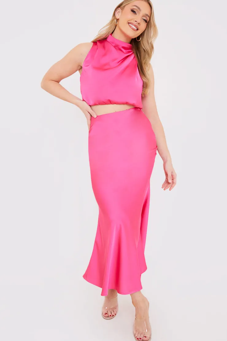 New In the Style Satin Maxi Co Ord Skirt