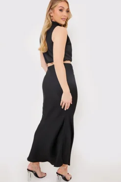 New In the Style Satin Maxi Co Ord Skirt
