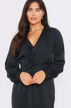 Discount In The Style Satin Twist Waist Midi Dress