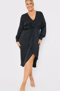 Discount In The Style Satin Twist Waist Midi Dress