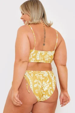 Clearance In the Style Scarf Print Tie Side Bikini Bottom