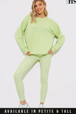 Clearance Fits Sculpt Ribbed Sports Leggings Lime