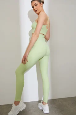 Clearance Fits Sculpt Ribbed Sports Leggings Lime