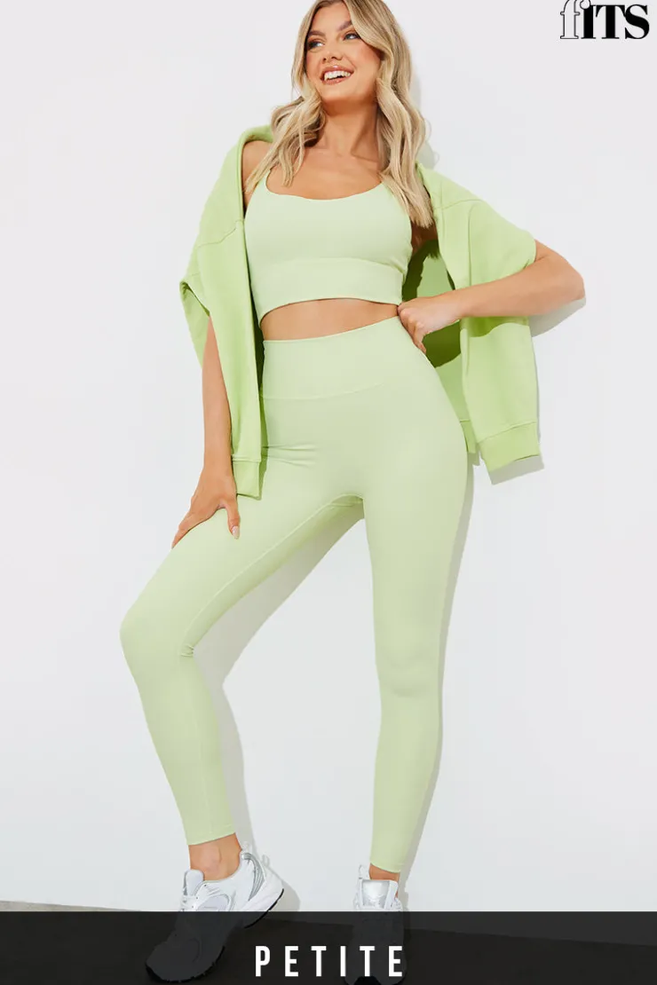 Clearance Fits Sculpt Ribbed Sports Leggings Lime