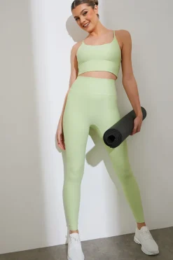 Clearance Fits Sculpt Ribbed Sports Leggings Lime